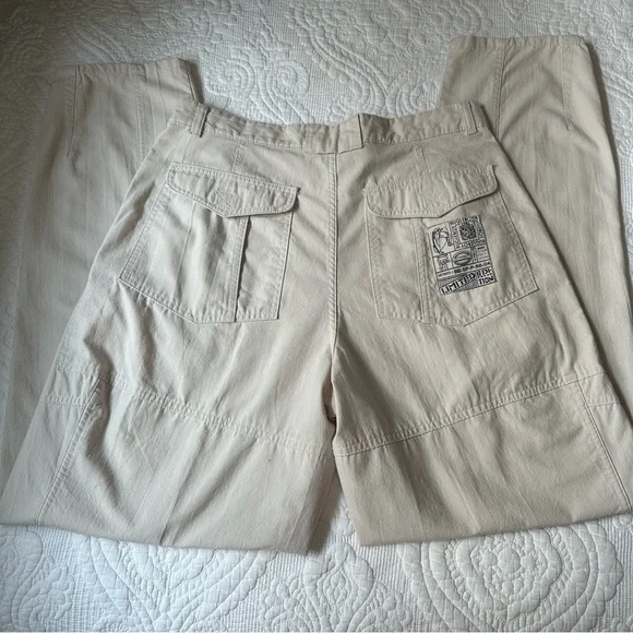 Vintage Bugle Boy Patch Work Limited Edition Khaki Trousers. Size 34L. - Picture 1 of 9